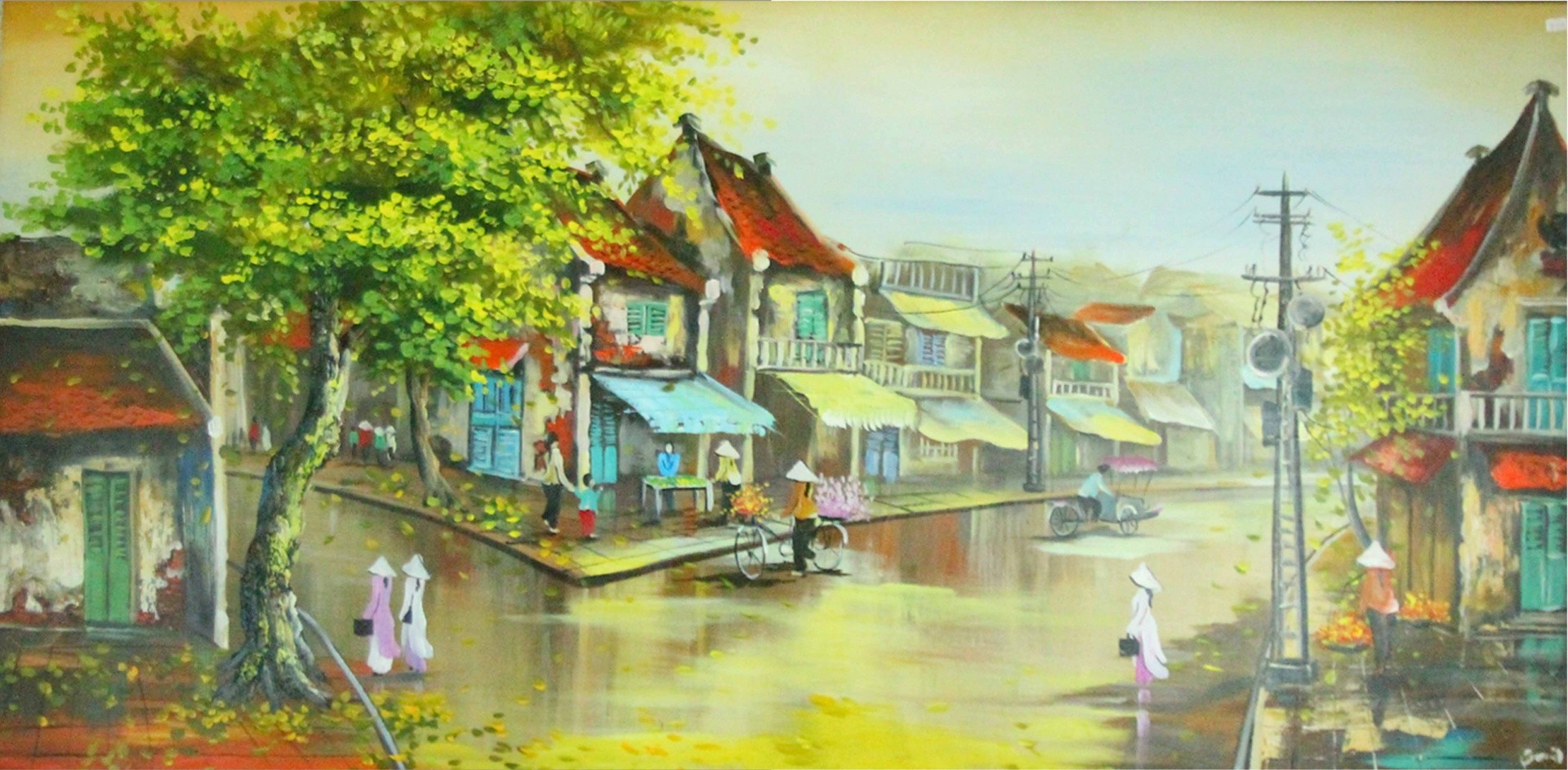 Oil painting of Old town - TSD42LHAR